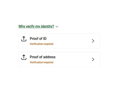 Complete account verification (KYC)
