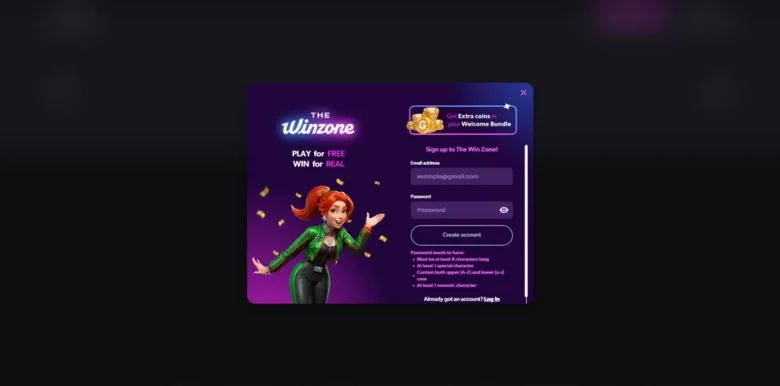 The WinZone sign up