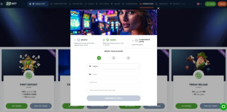 20Bet Casino sign up