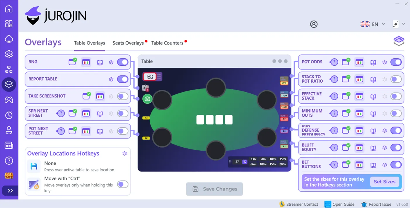 Jurojin Poker Overlays