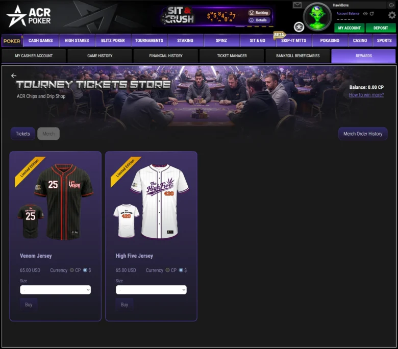ACR Poker Ticket Store