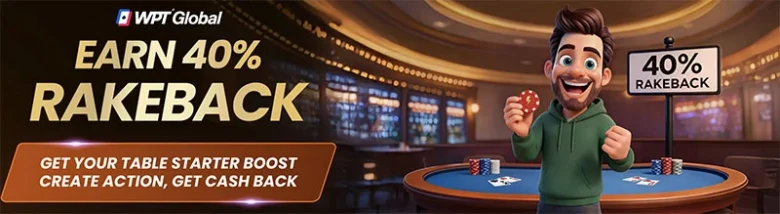 WPT Global: 40% Rakeback For Cash Game Table Starters 