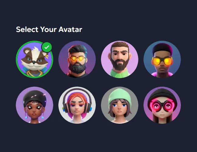 Select your avatar