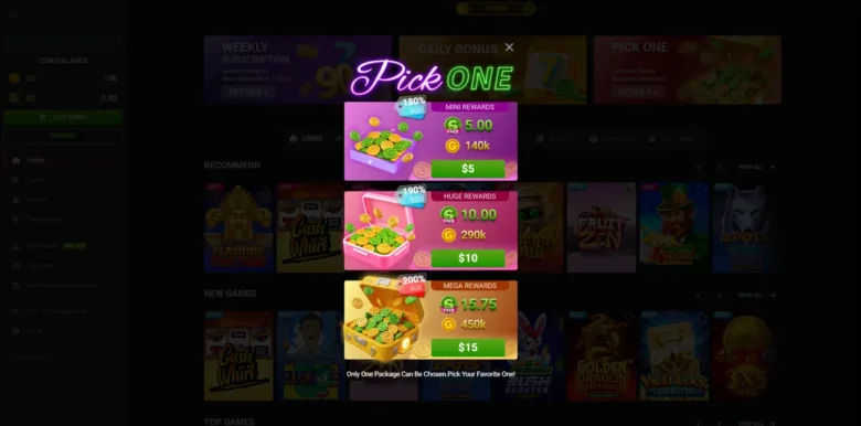 Gleaming Slots Social Casino promotions page