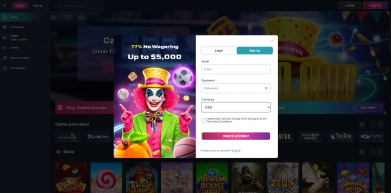 MagicianBet Casino sign up