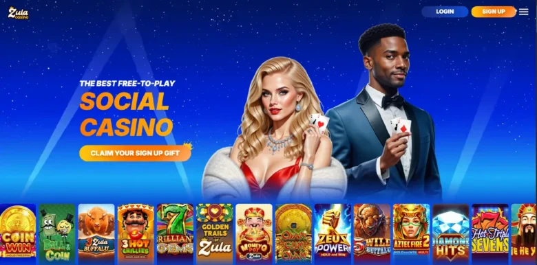 Zula Social Casino main webpage