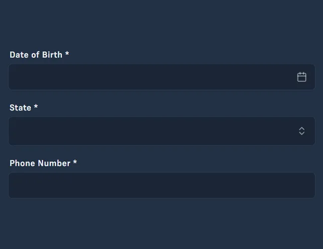 Fill in the second registration form