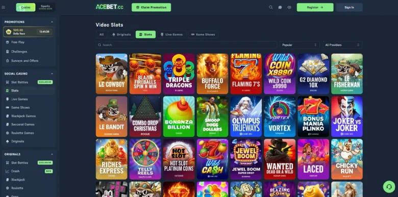 Acebet.cc slots page