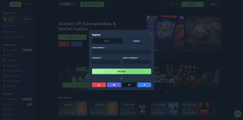 Acebet.cc sign up