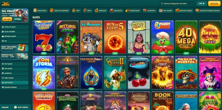Big Pirate Social Casino slots page