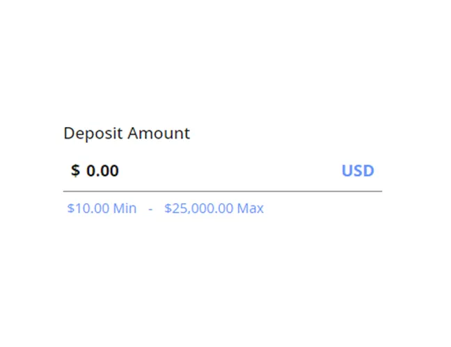 Enter the deposit amount