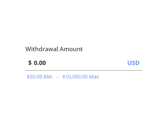 Enter the withdrawal amount