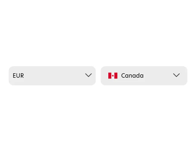 Select your currency and country