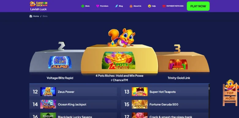 Lavish Luck Social Casino slots page