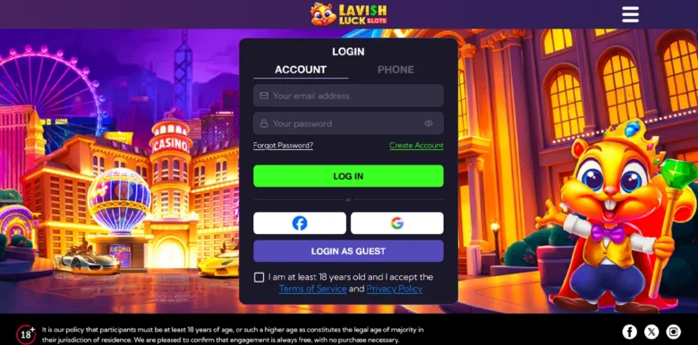 Lavish Luck Social Casino sign up