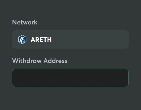 Enter network and wallet address