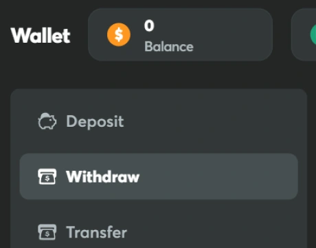 Open the Wallet section