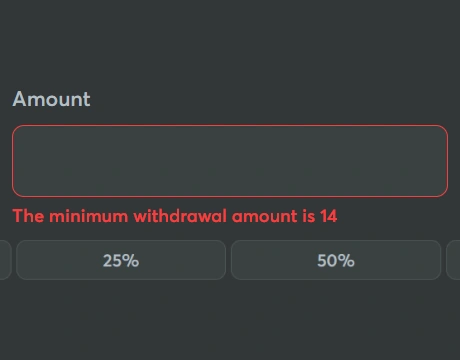 Specify the withdrawal amount