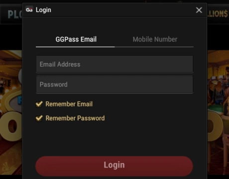 Log in to your GGPoker account
