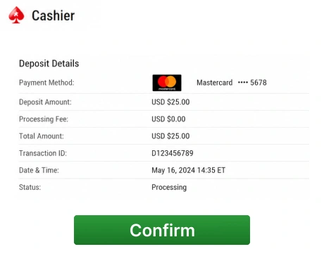 Review and confirm the transaction