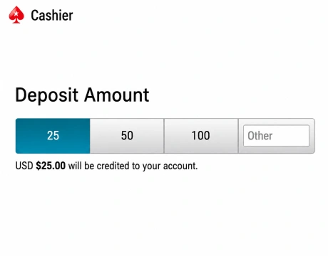 Input the deposit amount