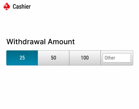 Enter the withdrawal amount