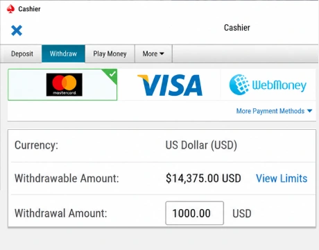 Select “Withdraw”