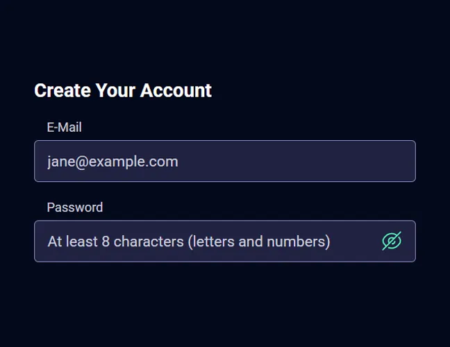 Enter your email and password