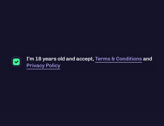 Confirm age and accept the rules
