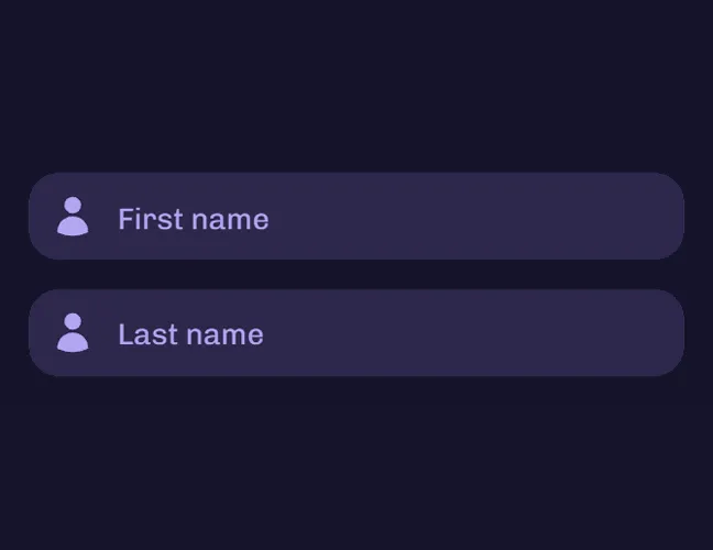 Enter your first name and last name