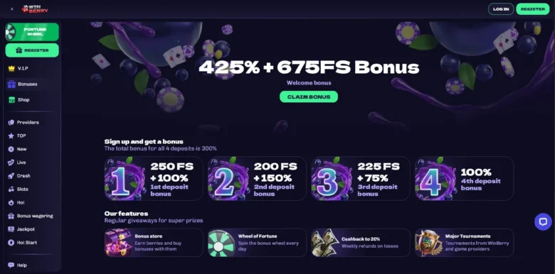 Winberry Casino promotions page