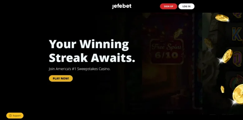 JefeBet Social Casino main webpage