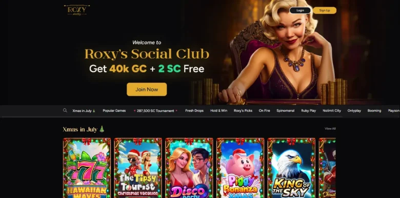 Roxy Moxy Social Casino main webpage