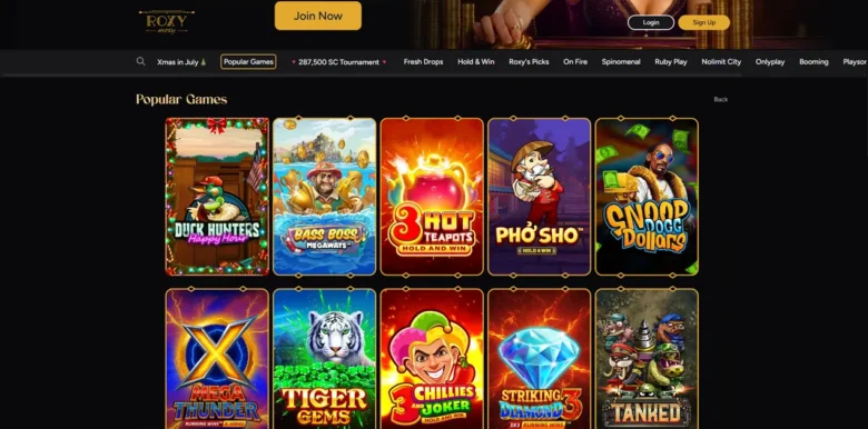 Roxy Moxy Social Casino popular games