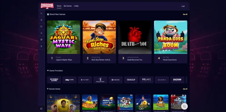 Daruma Social Casino main webpage