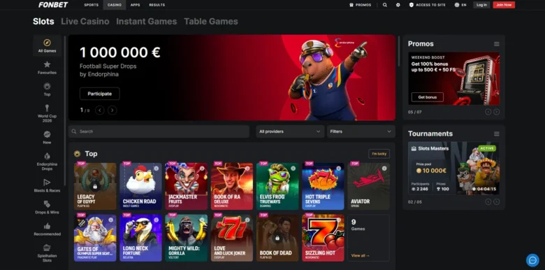 Fonbet Casino main webpage