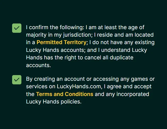 Confirm eligibility and terms