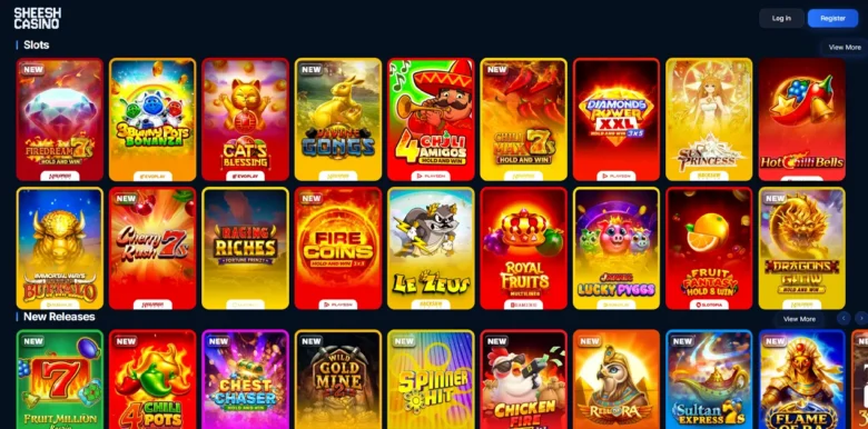 Sheesh Social Casino slots page