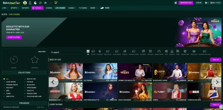 SpinBetter Casino slots page
