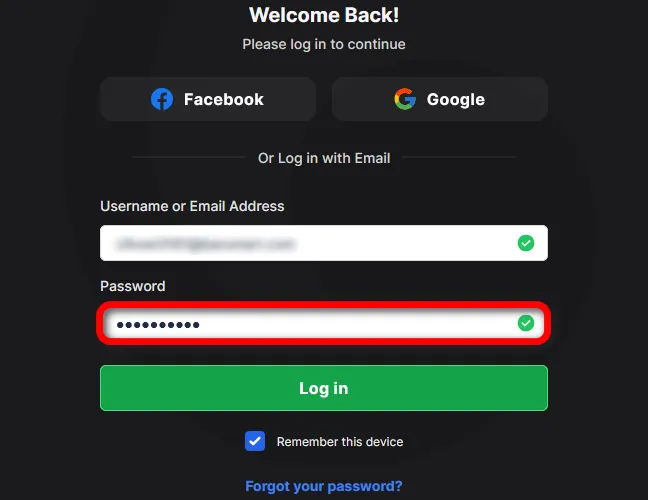 Type your password