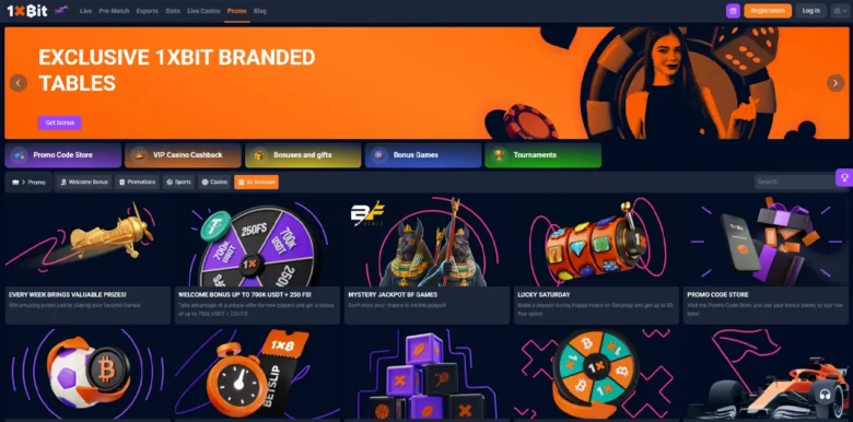 1xBit Casino promotions page
