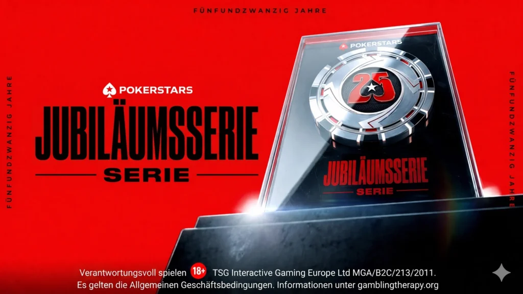 PokerStars feiert 25-jähriges Jubiläum mit dem neuen Bronze Pass, der bei bestimmten Aktionen 25 % mehr Wert erhält. Premiere ist während der Anniversary Series (10. Mai – 3. Juni 2026).