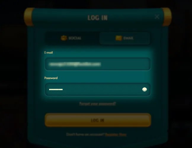 Enter your registered email and password if you selected email access.