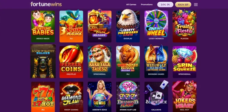 Fortune Wins Social Casino slots page