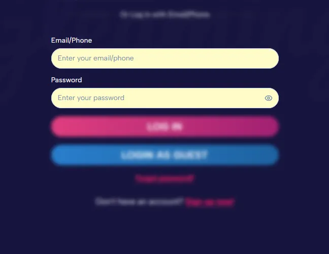 If you use the manual option, enter your registered email address or phone number.