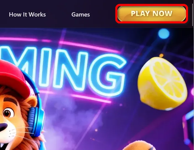 Open the Gleaming Slots Casino website and click 