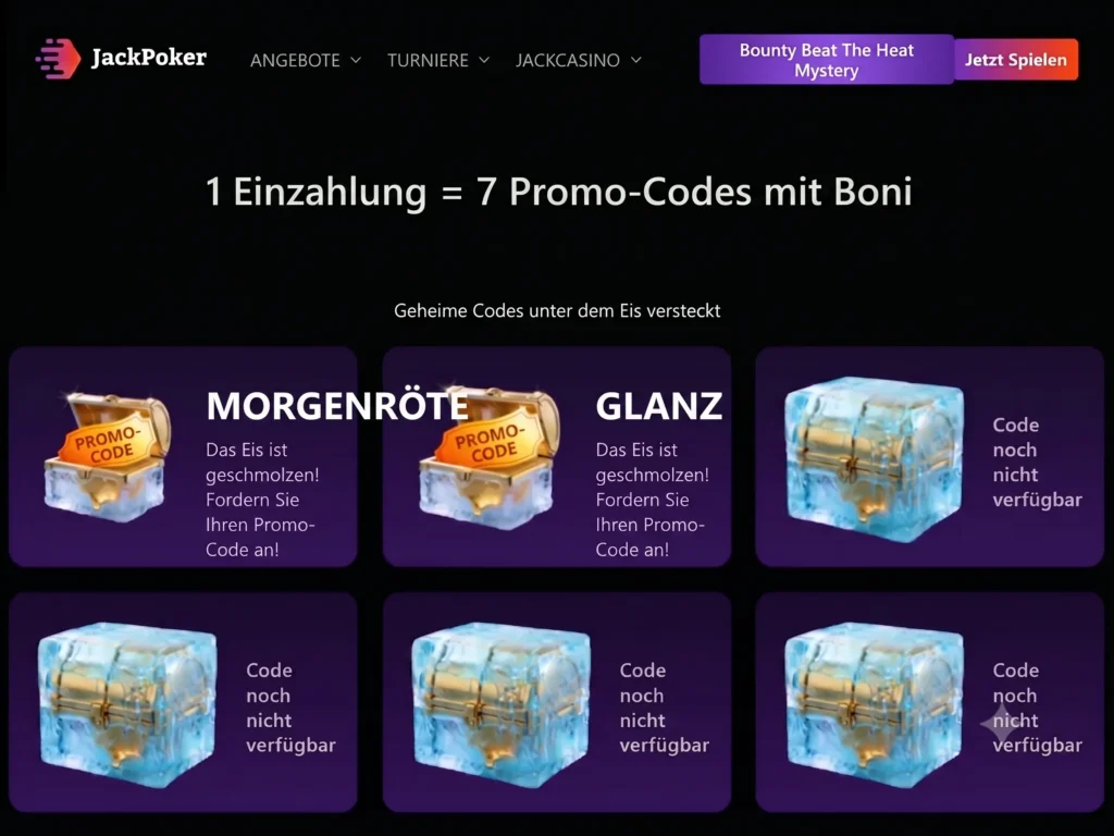Übersicht der „The Cube“-Boni: JackPoker