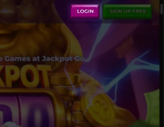 Click Login on the Jackpot Go desktop homepage.