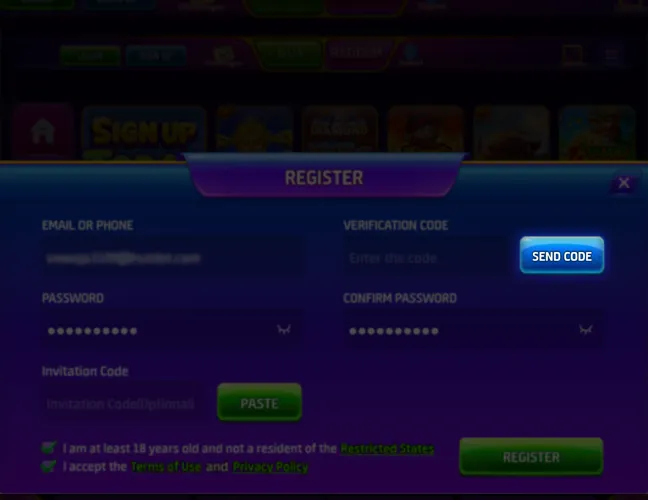 Click Send Code.