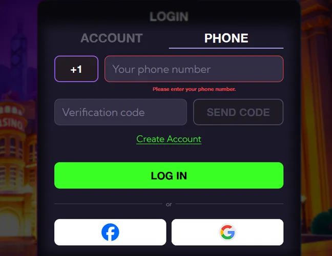 Choose Your Login Method.